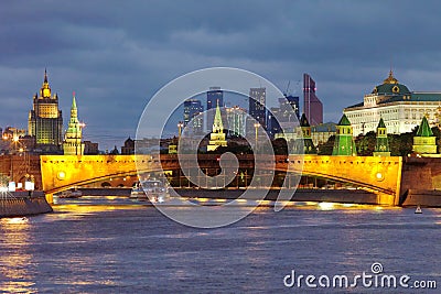 Bolshoy Moskvoretsky Bridge Editorial Stock Photo